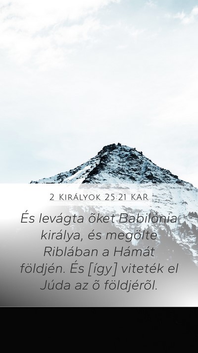 2 Királyok 25:21 KAR Bible Verse Image