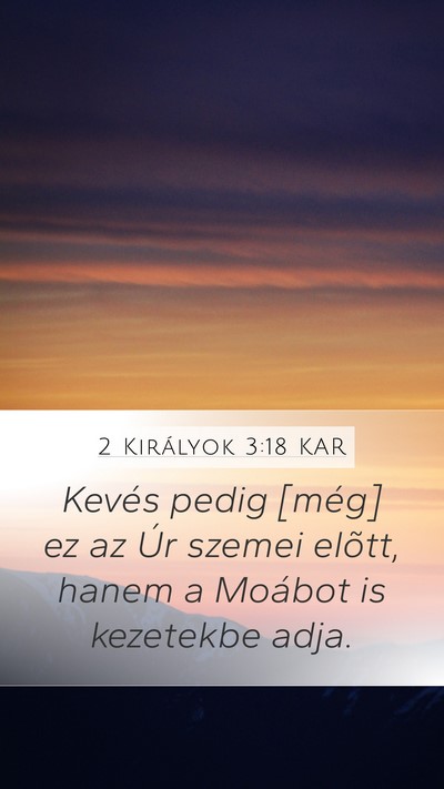 2 Királyok 3:18 KAR Bible Verse Image