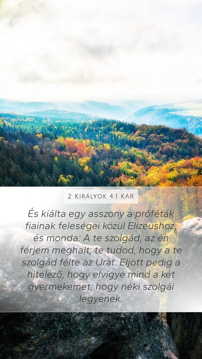 2 Királyok 4:1 KAR Bible Verse Image