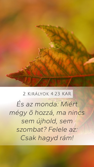 2 Királyok 4:23 KAR Bible Verse Image