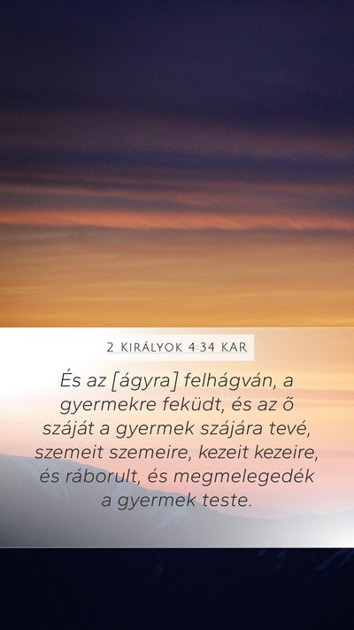 2 Királyok 4:34 KAR Bible Verse Image
