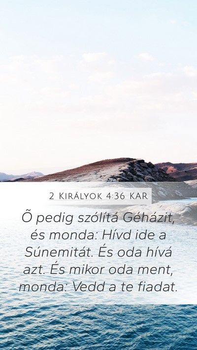 2 Királyok 4:36 KAR Bible Verse Image