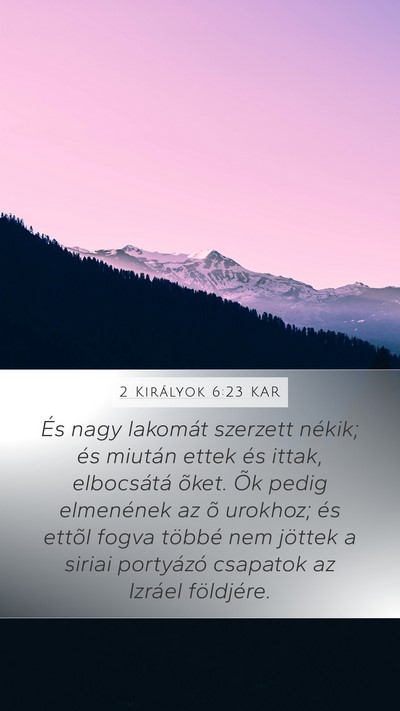 2 Királyok 6:23 KAR Bible Verse Image