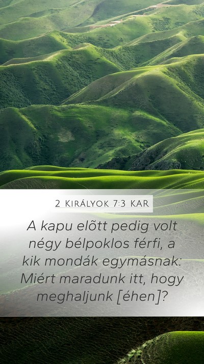 2 Királyok 7:3 KAR Bible Verse Image