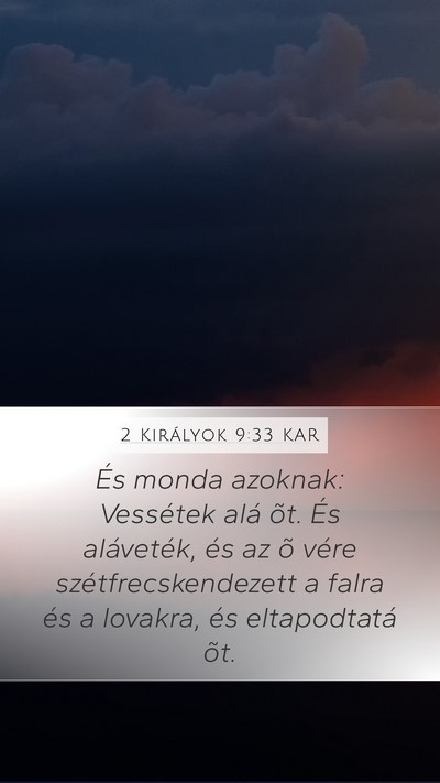 2 Királyok 9:33 KAR Bible Verse Image
