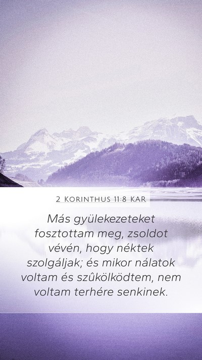 2 Korinthus 11:8 KAR Mobile Phone Wallpaper - Más gyülekezeteket fosztottam meg, zsoldot - Mobile Bible Verse Wallpaper