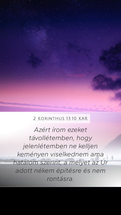2 Korinthus 13:10 KAR Bible Verse Image