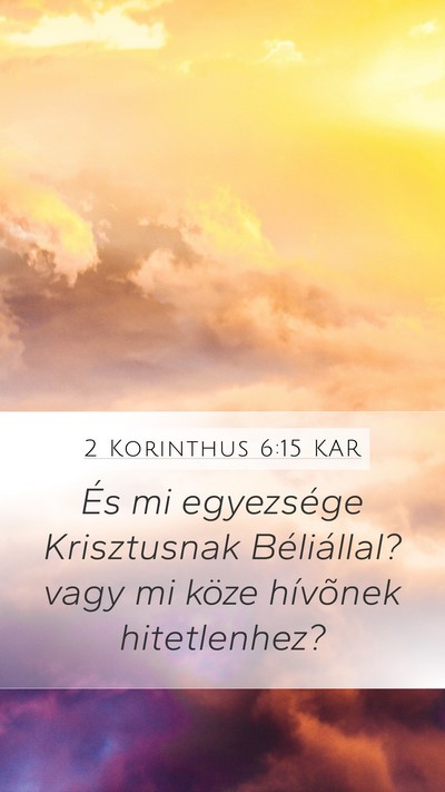 2 Korinthus 6:15 KAR Bible Verse Image
