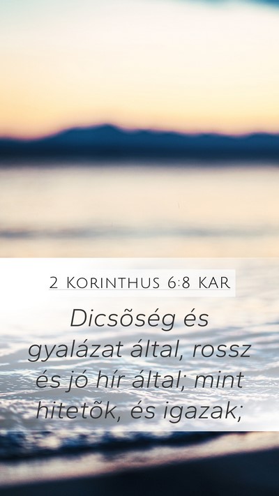 2 Korinthus 6:8 KAR Bible Verse Image