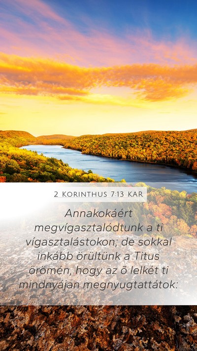 2 Korinthus 7:13 KAR Bible Verse Image