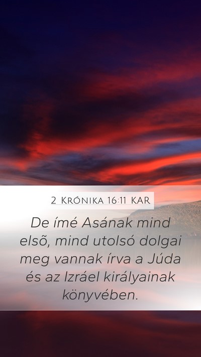 2 Krónika 16:11 KAR Bible Verse Image