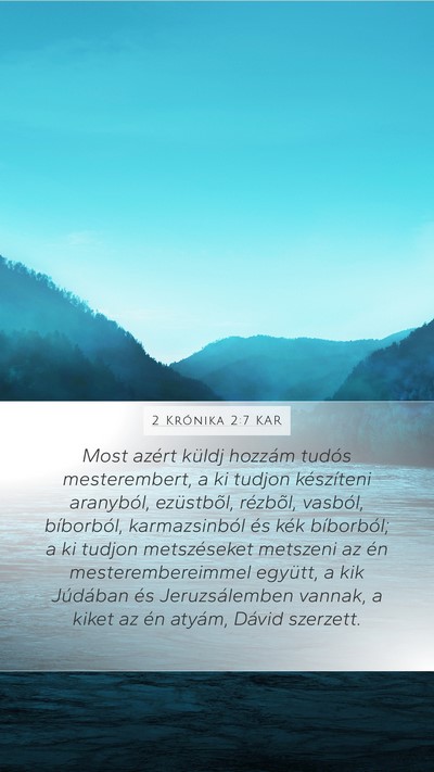 2 Krónika 2:7 KAR Bible Verse Image