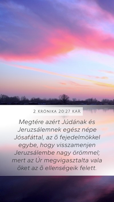 2 Krónika 20:27 KAR Mobile Phone Wallpaper - Megtére azért Júdának és Jeruzsálemnek - Mobile Bible Verse Wallpaper