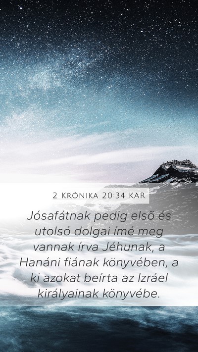 2 Krónika 20:34 KAR Bible Verse Image