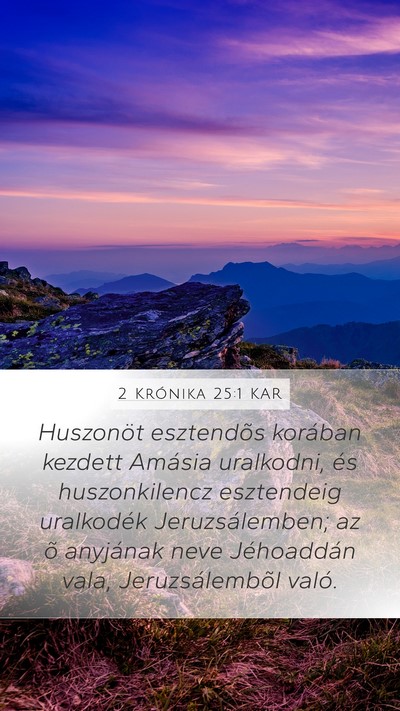 2 Krónika 25:1 KAR Bible Verse Image