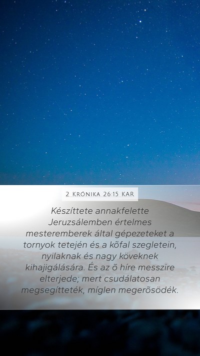 2 Krónika 26:15 KAR Bible Verse Image