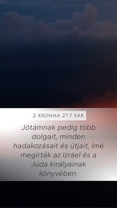 2 Krónika 27:7 KAR Bible Verse Image