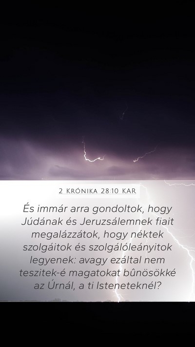 2 Krónika 28:10 KAR Bible Verse Image