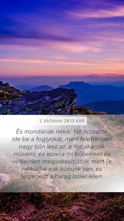 2 Krónika 28:13 KAR Bible Verse Image