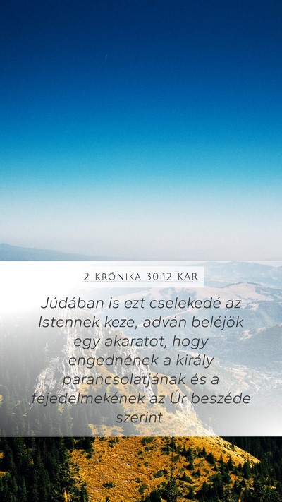 2 Krónika 30:12 KAR Bible Verse Image