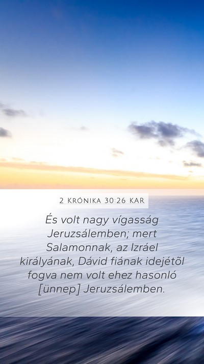 2 Krónika 30:26 KAR Bible Verse Image