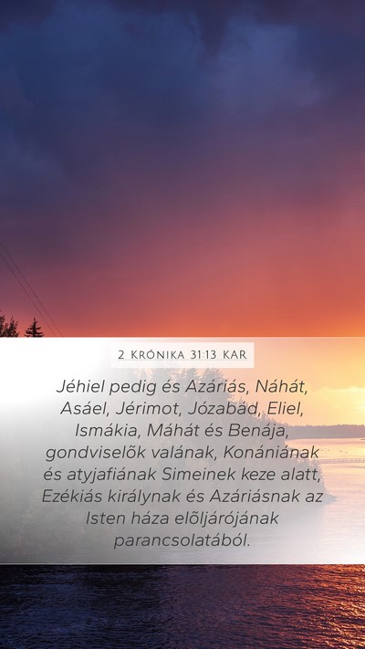 2 Krónika 31:13 KAR Bible Verse Image