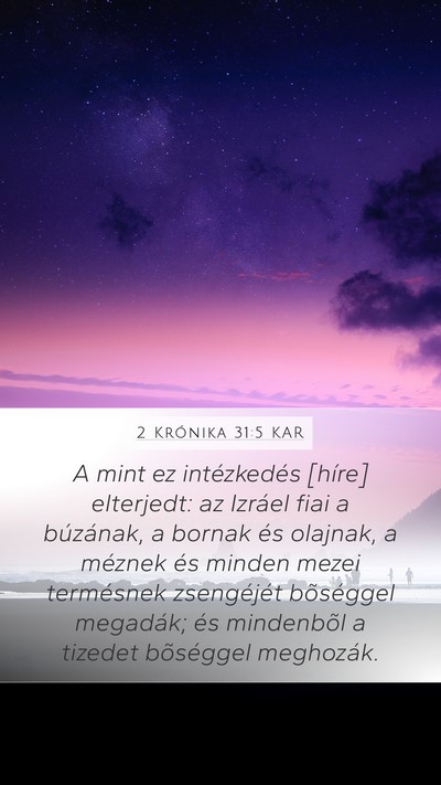 2 Krónika 31:5 KAR Bible Verse Image
