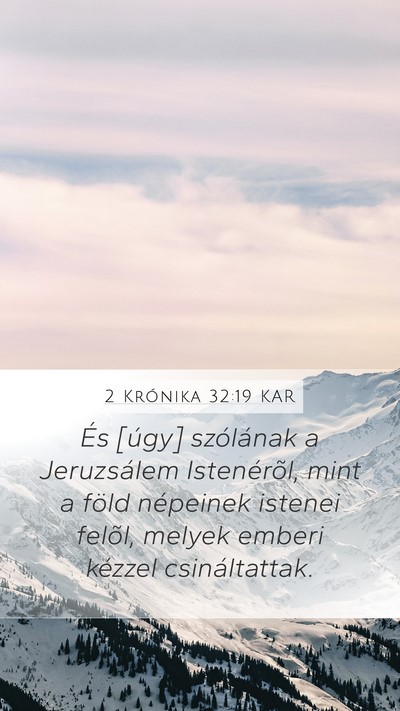 2 Krónika 32:19 KAR Bible Verse Image