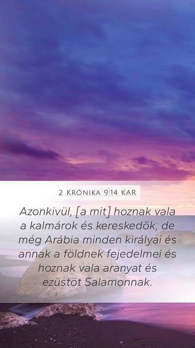 2 Krónika 9:14 KAR Bible Verse Image