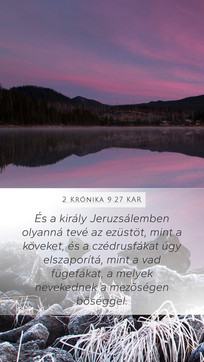 2 Krónika 9:27 KAR Bible Verse Image