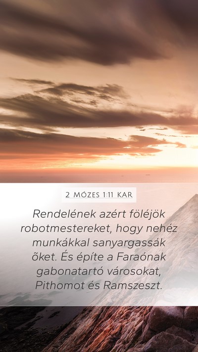 2 Mózes 1:11 KAR Bible Verse Image