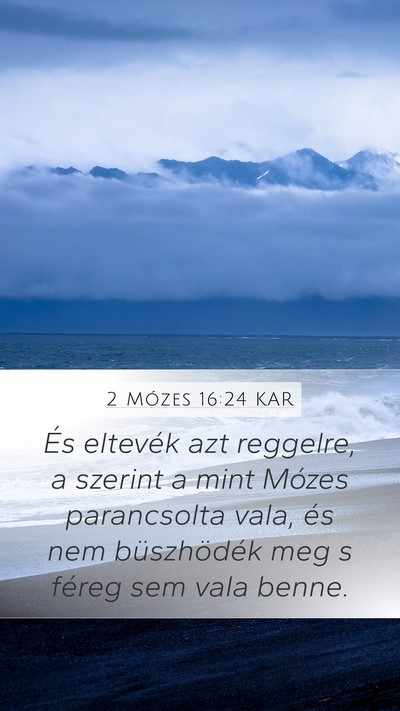 2 Mózes 16:24 KAR Mobile Phone Wallpaper - És eltevék azt reggelre, a szerint a mint - Mobile Bible Verse Wallpaper