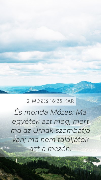2 Mózes 16:25 KAR Bible Verse Image