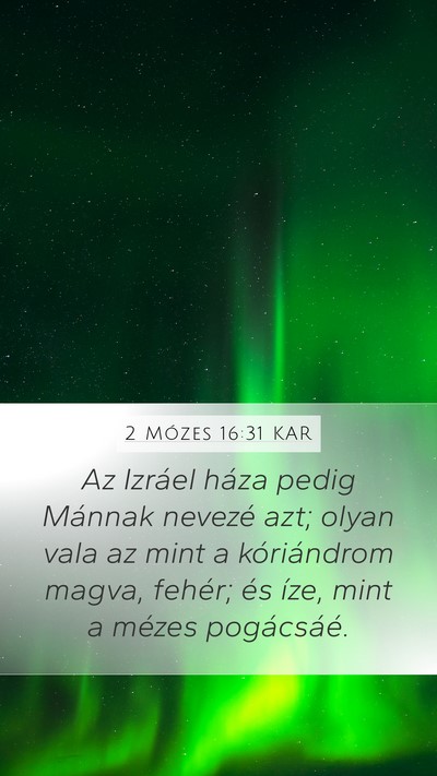 2 Mózes 16:31 KAR Bible Verse Image