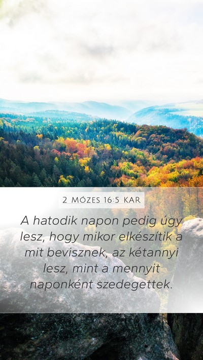 2 Mózes 16:5 KAR Mobile Phone Wallpaper - A hatodik napon pedig úgy lesz, hogy mikor - Mobile Bible Verse Wallpaper