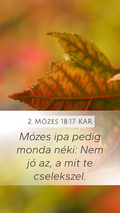 2 Mózes 18:17 KAR Bible Verse Image