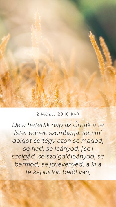2 Mózes 20:10 KAR Bible Verse Image