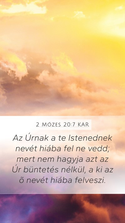 2 Mózes 20:7 KAR Bible Verse Image