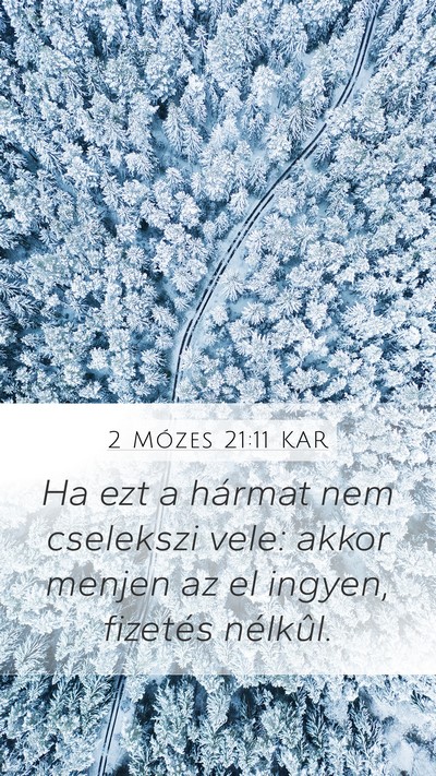 2 Mózes 21:11 KAR Mobile Phone Wallpaper - Ha ezt a hármat nem cselekszi vele: akkor menjen - Mobile Bible Verse Wallpaper