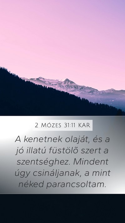 2 Mózes 31:11 KAR Bible Verse Image