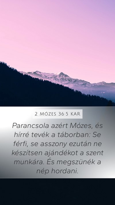 2 Mózes 36:5 KAR Bible Verse Image