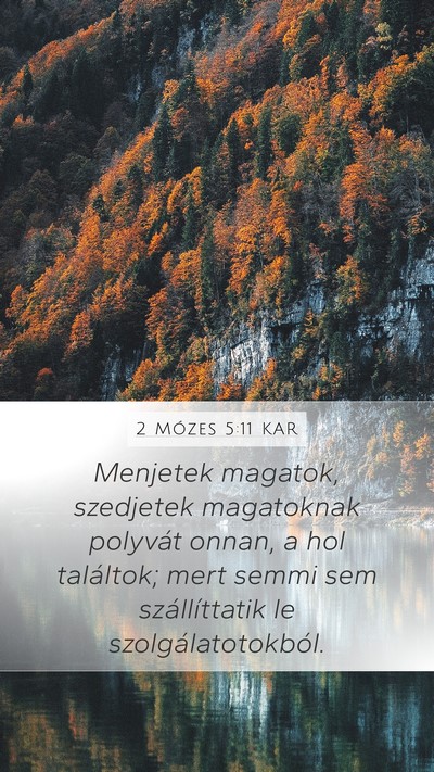 2 Mózes 5:11 KAR Mobile Phone Wallpaper - Menjetek magatok, szedjetek magatoknak polyvát - Mobile Bible Verse Wallpaper