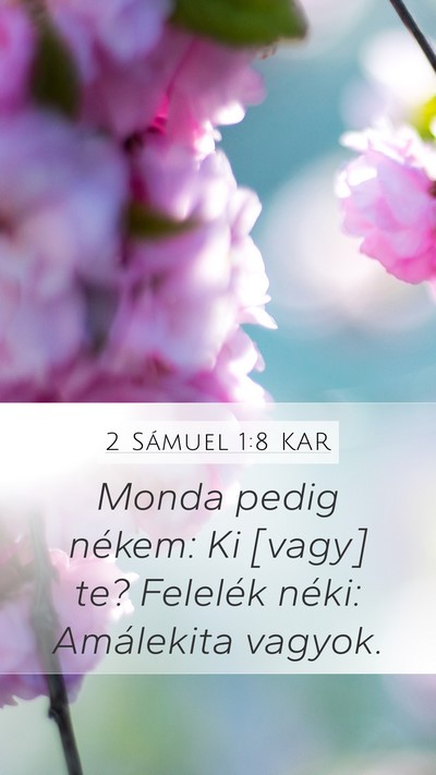 2 Sámuel 1:8 KAR Mobile Phone Wallpaper - Monda pedig nékem: Ki [vagy] te? Felelék néki: - Mobile Bible Verse Wallpaper