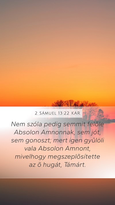 2 Sámuel 13:22 KAR Bible Verse Image