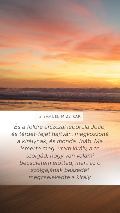 2 Sámuel 14:22 KAR Bible Verse Image
