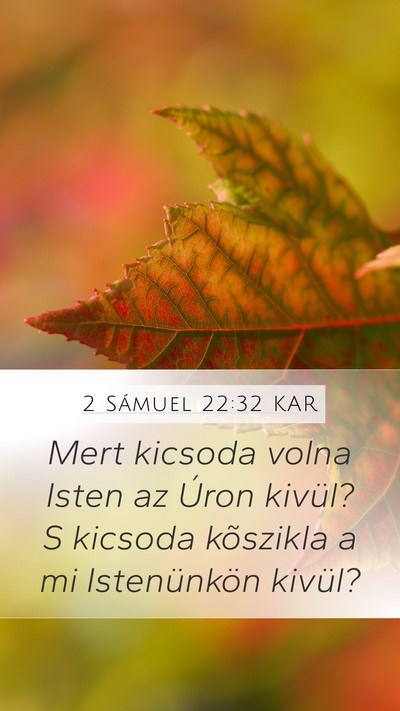 2 Sámuel 22:32 KAR Bible Verse Image