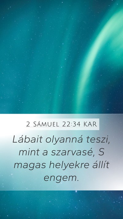 2 Sámuel 22:34 KAR Bible Verse Image