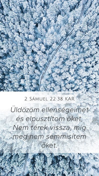 2 Sámuel 22:38 KAR Mobile Phone Wallpaper - Üldözöm ellenségeimet és elpusztítom õket, - Mobile Bible Verse Wallpaper