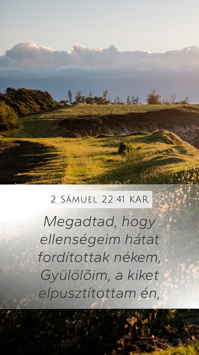 2 Sámuel 22:41 KAR Mobile Phone Wallpaper - Megadtad, hogy ellenségeim hátat fordítottak - Mobile Bible Verse Wallpaper