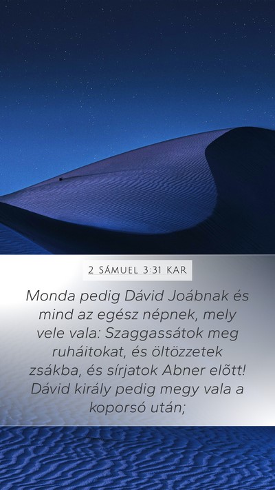 2 Sámuel 3:31 KAR Bible Verse Image